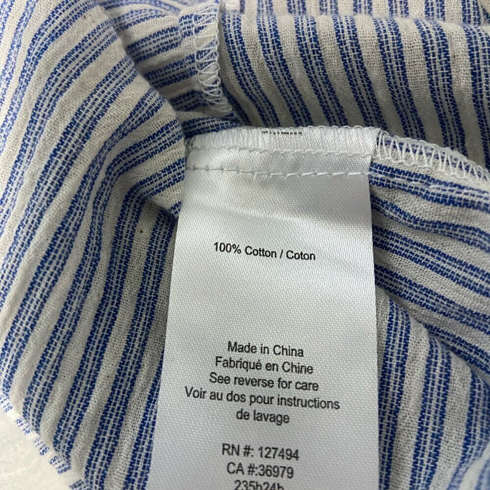 Heartloom Twist Front Hem Button Down Shirt Blue White Striped Blouse Size Small - Picture 7 of 8